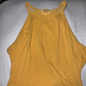 Mustard Haltered Crop Top